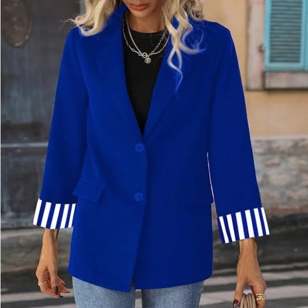 Blue Blazer Structured Suit Jacket xs